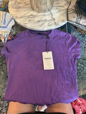 Theory Purple Short Sleeve Crewneck Tee